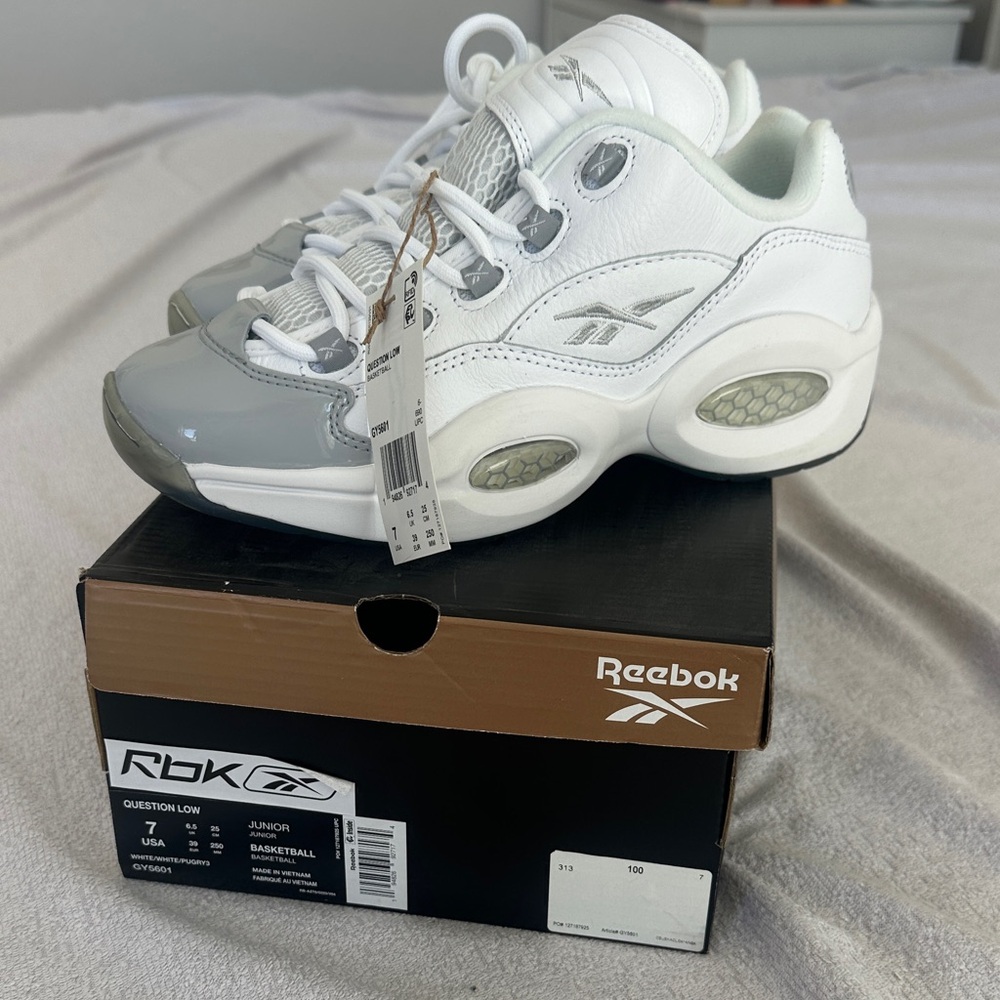 Reebok White and Gray Basketball Shoes